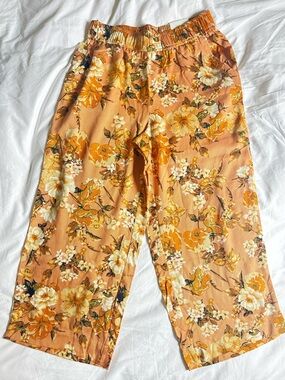Jules & Leopold Peach Floral Wide-Leg Pull-On Pants. Small. Tags On